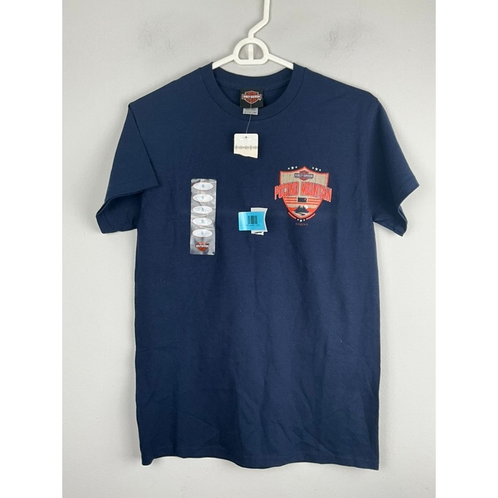 Harley-Davidson Pocono Mountain Tee‎ Men's Small Navy NWT 2022 Graphic